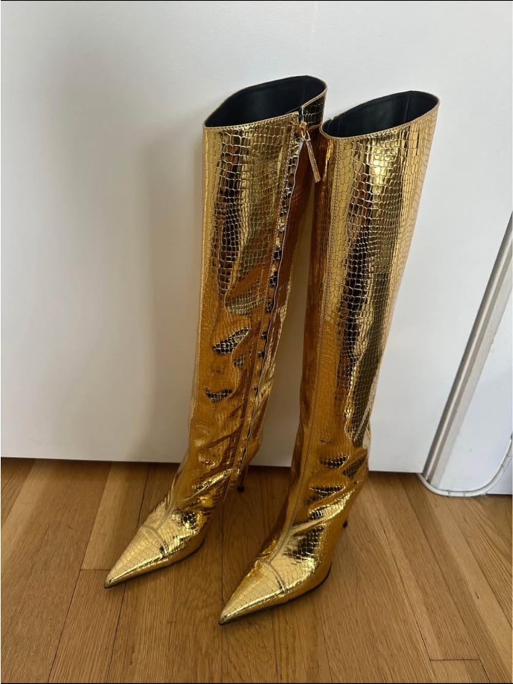 Alexandre Vauthier Gold Statement Boots – Never Worn – Size 38 - NEVER WORN - Picture 2 of 6